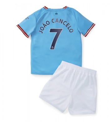 Manchester City Joao Cancelo #7 Hjemmedraktsett Barn 2022-23 Kortermet (+ Korte bukser)